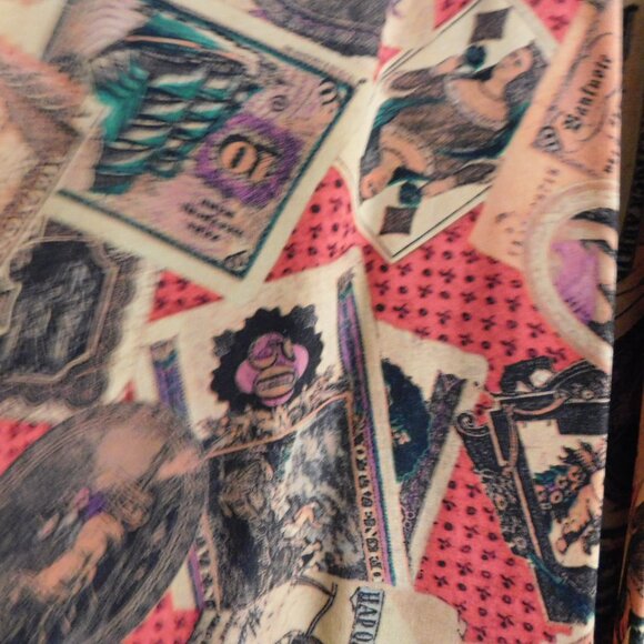 VINTAGE LINDA ALLARD ELLEN TRACY SILK BLOUSE MONETARY PRINT SIZE 2 PLUS SIZE - Picture 3 of 7